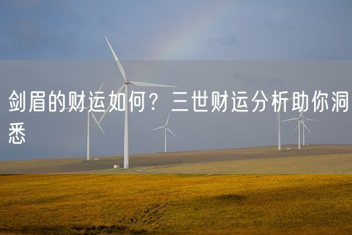 剑眉的财运如何?三世财运分析助你洞悉(图1) 剑眉的财运如何?三世财运分析助你洞悉(图1)