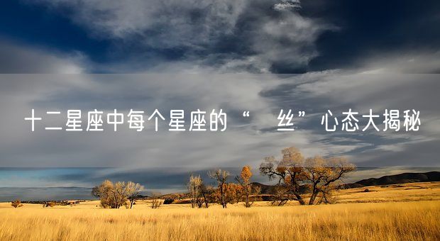 十二星座中每个星座的“屌丝”心态大揭秘(图1)