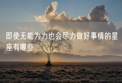 即使无能为力也会尽力做好事情的星座有哪些(图1)