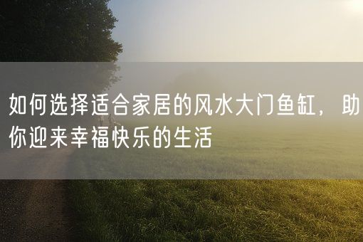 如何选择适合家居的风水大门鱼缸，助你迎来幸福快乐的生活(图1)