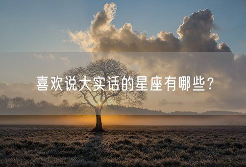 喜欢说大实话的星座有哪些?(图1) 喜欢说大实话的星座有哪些?(图1)