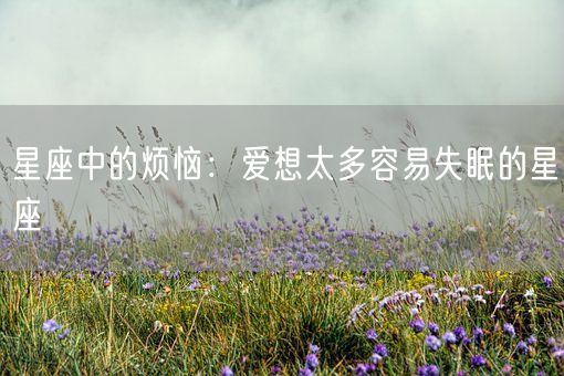 星座中的烦恼：爱想太多容易失眠的星座(图1)