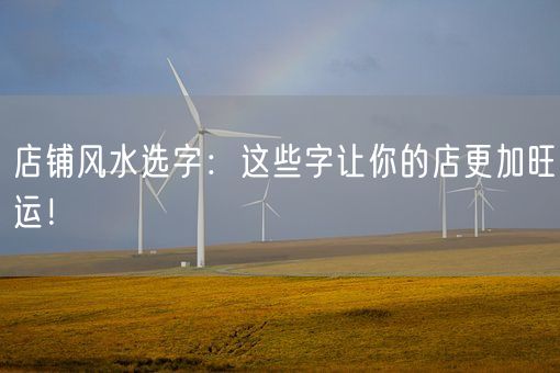 店铺风水选字:这些字让你的店更加旺运!(图1) 店铺风水选字:这些字让你的店更加旺运!(图1)