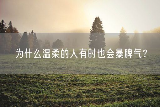 为什么温柔的人有时也会暴脾气？(图1)