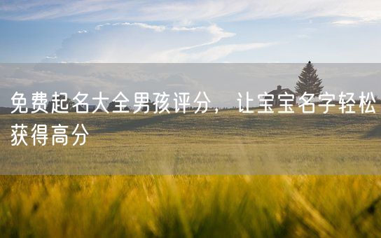 免费起名大全男孩评分，让宝宝名字轻松获得高分(图1)