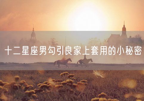 十二星座男勾引良家上套用的小秘密(图1)