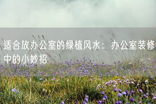 适合放办公室的绿植风水：办公室装修中的小妙招(图1)