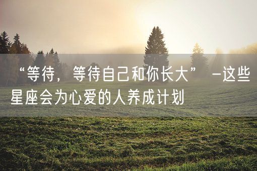 “等待，等待自己和你长大” -这些星座会为心爱的人养成计划(图1)