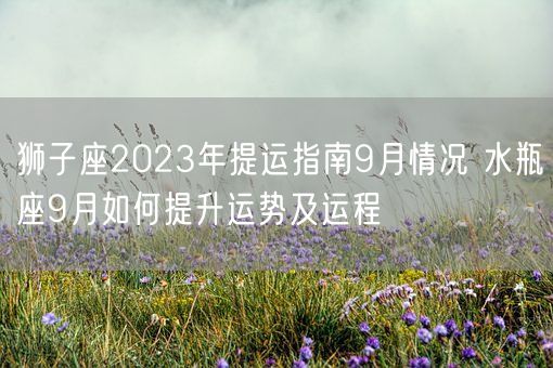 狮子座2023年提运指南9月情况 水瓶座9月如何提升运势及运程(图1)