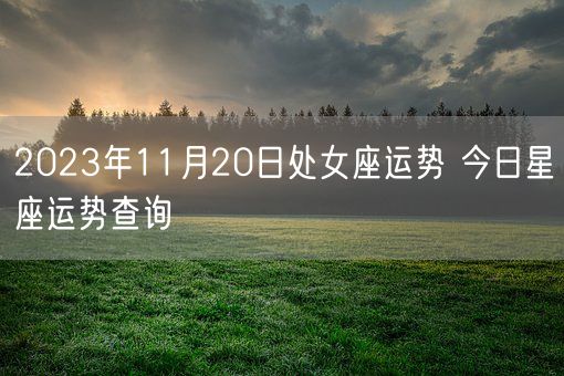 2023年11月20日处女座运势 今日星座运势查询(图1)