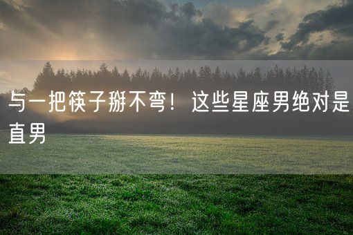 与一把筷子掰不弯！这些星座男绝对是直男(图1)