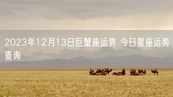 2023年12月13日巨蟹座运势 今日星座运势查询(图1)
