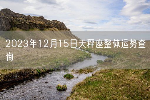 2023年12月15日天秤座整体运势查询(图1)