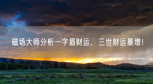 磁场大师分析一字眉财运，三世财运暴增！(图1)