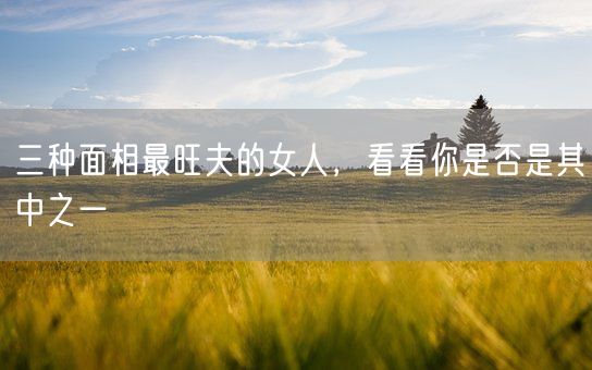 三种面相最旺夫的女人,看看你是否是其中之一(图1) 三种面相最旺夫的女人,看看你是否是其中之一(图1)