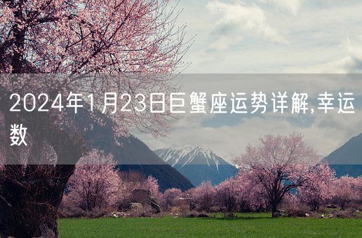 2024年1月23日巨蟹座运势详解,幸运数(图1)