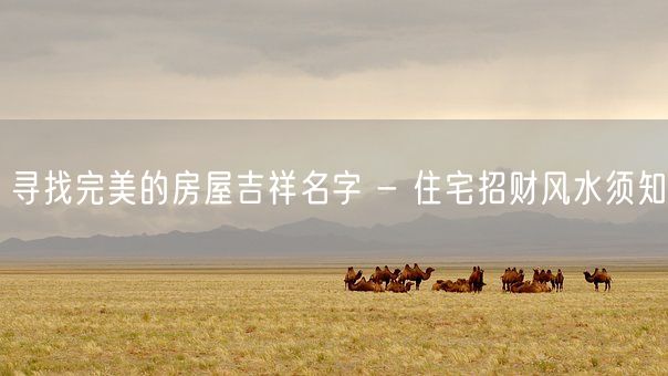 寻找完美的房屋吉祥名字 - 住宅招财风水须知(图1)