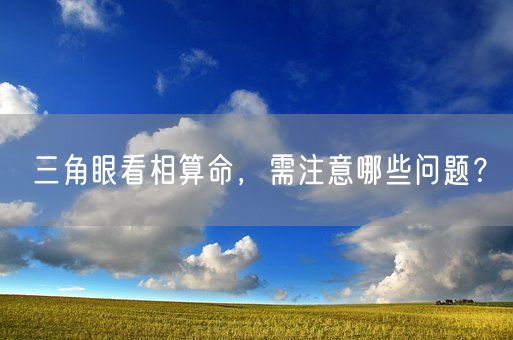 三角眼看相算命，需注意哪些问题？(图1)