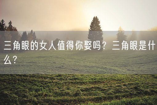 三角眼的女人值得你娶吗?三角眼是什么?(图1) 三角眼的女人值得你娶吗?三角眼是什么?(图1)