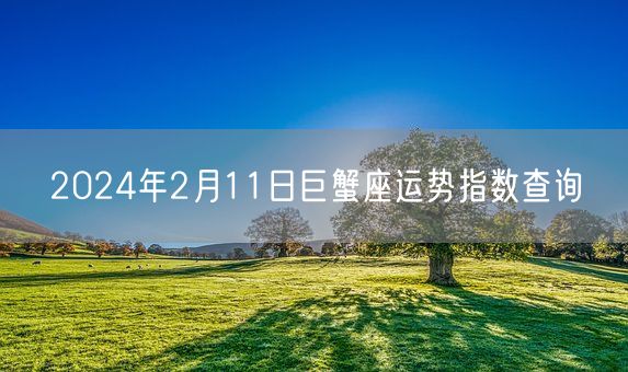 2024年2月11日巨蟹座运势指数查询(图1)