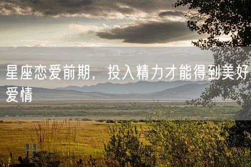 星座恋爱前期,投入精力才能得到美好爱情(图1) 星座恋爱前期,投入精力才能得到美好爱情(图1)