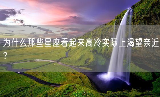 为什么那些星座看起来高冷实际上渴望亲近？(图1)