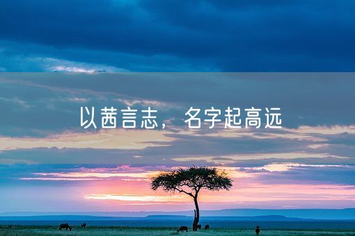 以茜言志，名字起高远(图1)