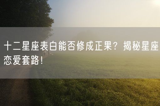 十二星座表白能否修成正果？揭秘星座恋爱套路！(图1)