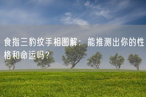 食指三豹纹手相图解:能推测出你的性格和命运吗?(图1) 食指三豹纹手相图解:能推测出你的性格和命运吗?(图1)