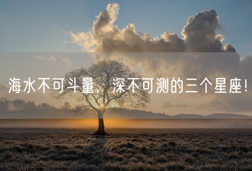海水不可斗量，深不可测的三个星座！(图1)