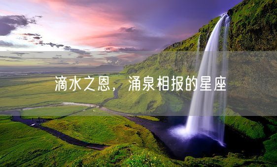 滴水之恩，涌泉相报的星座(图1)
