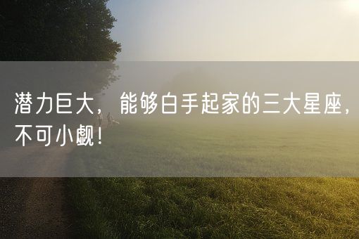 潜力巨大，能够白手起家的三大星座，不可小觑！(图1)