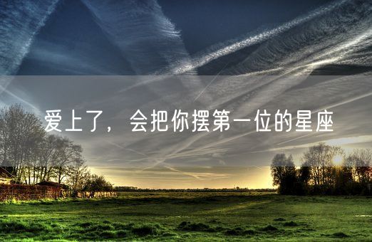 爱上了，会把你摆第一位的星座(图1)