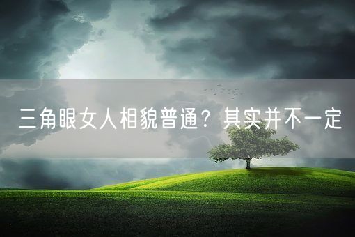 三角眼女人相貌普通？其实并不一定(图1)