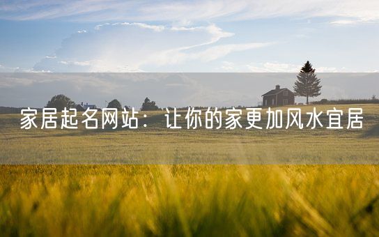 家居起名网站：让你的家更加风水宜居(图1)