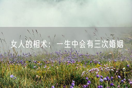 女人的相术:一生中会有三次婚姻(图1) 女人的相术:一生中会有三次婚姻(图1)