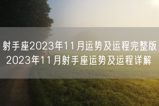 射手座2023年11月运势及运程完整版 2023年11月射手座运势及运程详解(图1) 射手座2023年11月运势及运程完整版 2023年11月射手座运势及运程详解(图1)