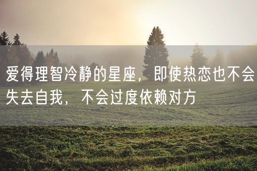 爱得理智冷静的星座，即使热恋也不会失去自我，不会过度依赖对方(图1)