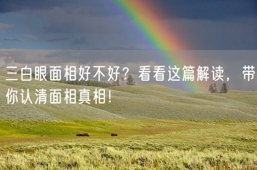 三白眼面相好不好?看看这篇解读,带你认清面相真相!(图1) 三白眼面相好不好?看看这篇解读,带你认清面相真相!(图1)