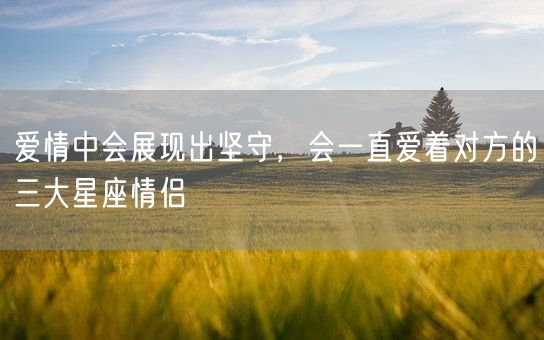 爱情中会展现出坚守，会一直爱着对方的三大星座情侣(图1)