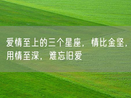 爱情至上的三个星座,情比金坚,用情至深,难忘旧爱(图1) 爱情至上的三个星座,情比金坚,用情至深,难忘旧爱(图1)