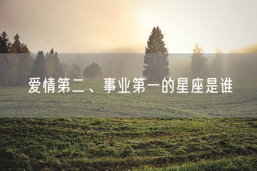爱情第二、事业第一的星座是谁(图1)