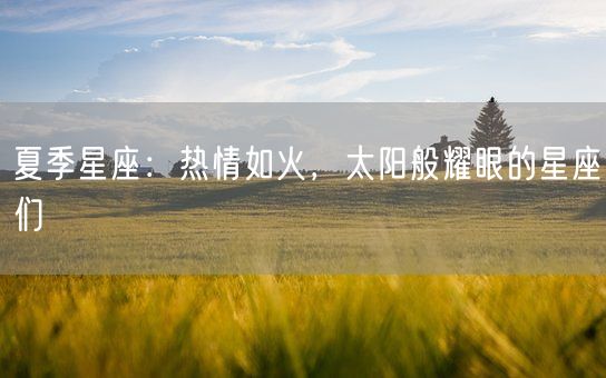 夏季星座:热情如火,太阳般耀眼的星座们(图1) 夏季星座:热情如火,太阳般耀眼的星座们(图1)