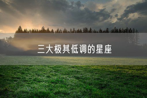 三大极其低调的星座(图1)