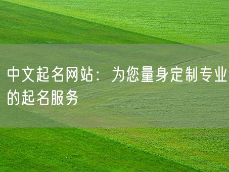 中文起名网站：为您量身定制专业的起名服务(图1)
