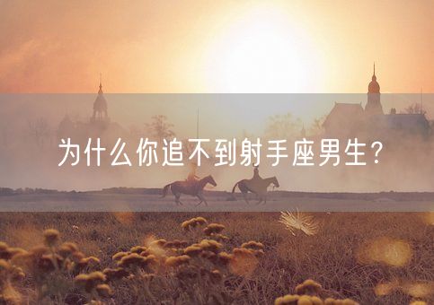 为什么你追不到射手座男生？(图1)