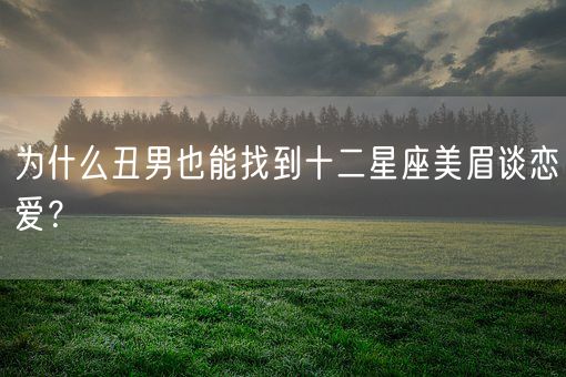 为什么丑男也能找到十二星座美眉谈恋爱？(图1)