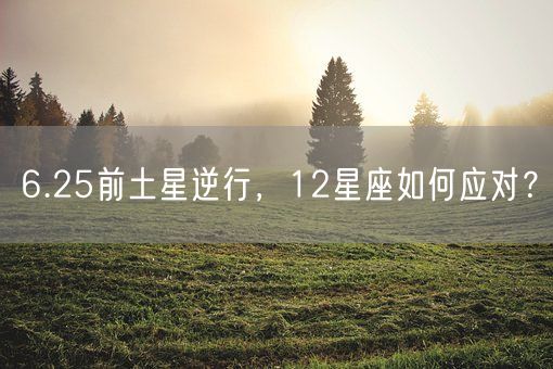 6.25前土星逆行，12星座如何应对？(图1)