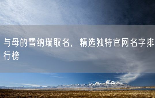 与母的雪纳瑞取名，精选独特官网名字排行榜(图1)