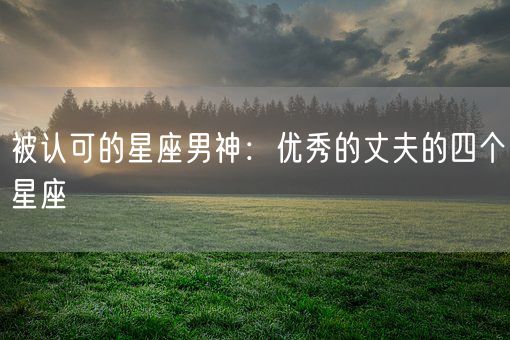 被认可的星座男神:优秀的丈夫的四个星座(图1) 被认可的星座男神:优秀的丈夫的四个星座(图1)